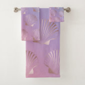ガーリーバラ金ゴールドシーシェルパターンカラフル勾配 バスタオルセット (インサイチュ)