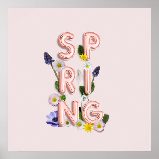 ガーリーバラ金ゴールドトレンディーフラワー春 ポスター (正面)