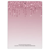 ガーリーバラ金ゴールドピンクグリッターモノグラム名 クリップボード (裏面)