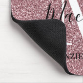 ガーリーバラ金ゴールドピンクグリッターモノグラム名 マウスパッド (コーナー)