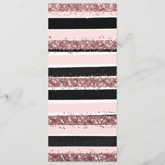 ガーリーバラ金ゴールドピンクブラックグリッターストライプパターン メニュー (裏面)