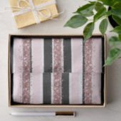 ガーリーバラ金ゴールドピンクブラックグリッターストライプパターン 薄葉紙 (ギフト)