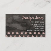 ガーリーバラ金ゴールドポープリントドッググルーミングロゴの追加 名刺 (裏面)