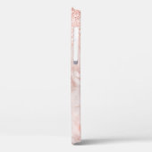 ガーリーバラ金ゴールド大理石グリッターモノグラムの名 Case-Mate iPhoneケース (裏面 / 左)