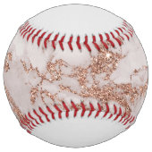 ガーリーバラ金ゴールド大理石テクスチャパーソナライズされた ソフトボール (正面)