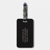 ガーリーバラ金ゴールド滴下グリッターモノグラム名 ラゲッジタグ (裏面縦)