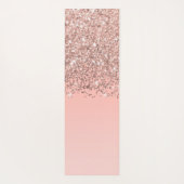 ガーリーバラ金ゴールド紙吹雪ピンク勾配モノグラム ヨガマット (裏面)