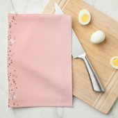 ガーリーバラ金ゴールド紙吹雪ピンク色グラデーシグラデーションョン キッチンタオル (四つ折り)