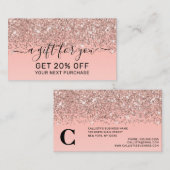 ガーリーバラ金ゴールド紙吹雪ピンク色グラデーシグラデーションョン 割引カード (正面/裏面)