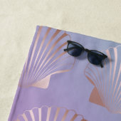 ガーリーバラ金ゴールド貝殻パターンカラフル勾配 ビーチタオル (インサイチュ)