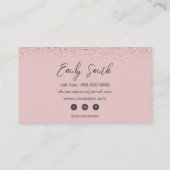 ガーリーバラ金ゴールド赤面ピンクグリッター 名刺 (裏面)