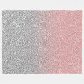 ガーリーバラ金ゴールド銀グリッターグラデーションデザイン フリースブランケット (正面(横))