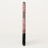 ガーリーバラ金ゴールド&ブラックグリッター名前をカスタムする Case-Mate iPhoneケース (裏面/右)