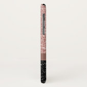 ガーリーバラ金ゴールド&ブラックグリッター名前をカスタムする Case-Mate iPhoneケース (裏面/左)