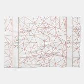 ガーリーバラ金箔ポリゴン幾何学模様 キッチンタオル (横)