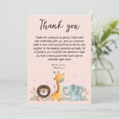 ガーリーパーティー野生動物誕生日 サンキューカード (スタンド正面)