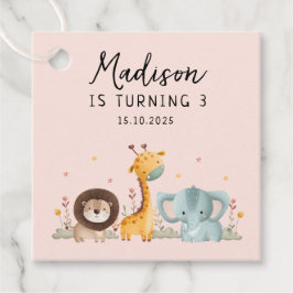 ガーリーパーティー野生動物誕生日 フェイバータグ