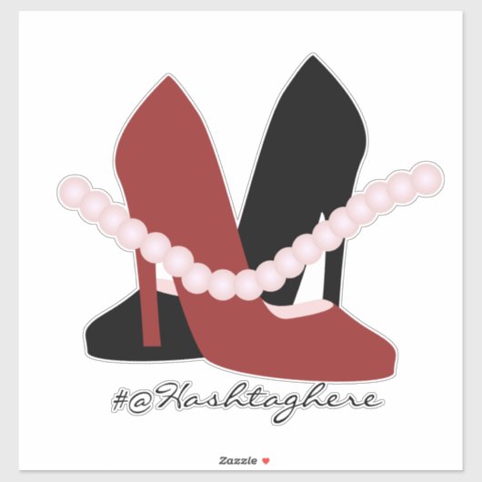 ガーリーヒール真珠の名前スクリプトカーシール シール (シート)