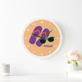 ガーリービーチサンダルサングラス名の追加 ラージ壁時計 (ホーム)