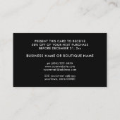 ガーリーピスタイリッシュッフェイククのシークイン黒クーポンカード 名刺 (裏面)