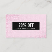 ガーリーピスタイリッシュッフェイククのシークイン黒クーポンカード 名刺 (正面)