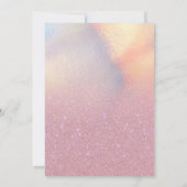 ガーリーピフェイクク虹色グリッターグラデーション結婚ズ 招待状 (裏面)