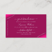 ガーリーピンクとシルバーデコールダイヤモンドとモノグラム 名刺 (裏面)