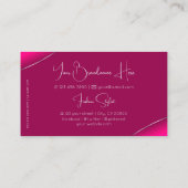 ガーリーピンクとシルバーデコールダイヤモンドと写真 名刺 (裏面)