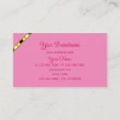 ガーリーピンクとモノグラムパターン(の模様が)ある文字モダン 名刺 (裏面)