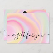 ガーリーピンクのレインボーunicorn marble gift certificate (正面/裏面)