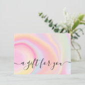 ガーリーピンクのレインボーunicorn marble gift certificate (スタンド正面)