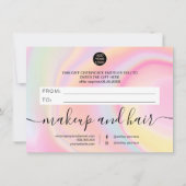 ガーリーピンクのレインボーunicorn marble gift certificate (裏面)