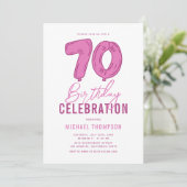 ガーリーピンクの70歳の誕生日パーティー 招待状 (スタンド正面)