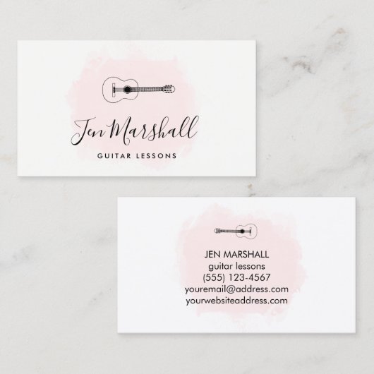 ガーリーピンクウォーターのカラーギタリスト 名刺 (正面/裏面)