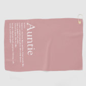 ガーリーピンククールおもしろいモダン叔母の定義 ゴルフタオル (横)