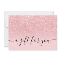 ガーリーピンクグリッターグラデーションスパークルギフト券