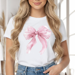 ガーリーピンクコケットリボンのテーマ Tシャツ