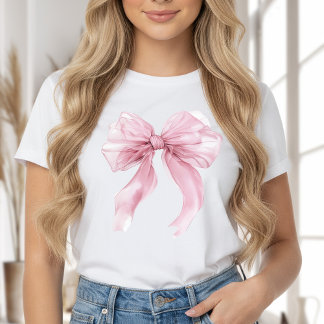 ガーリーピンクコケットリボンのテーマ Tシャツ