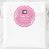 ガーリーピンクシルバー製品の包装ロゴラベル ラウンドシール (バッグ)