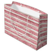 ガーリーピンクパールグリッターストライプズ ラージペーパーバッグ (裏面アングル)