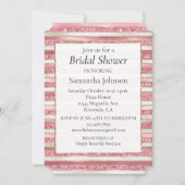 ガーリーピンクパールグリッターストライプズ 招待状 (正面)