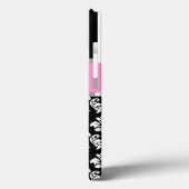 ガーリーピンクブラックストライプのダマスク Case-Mate iPhoneケース (裏面 / 左)