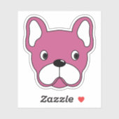 ガーリーピンクブルドッグ3"x3"ビニールステッカー シール (シート)