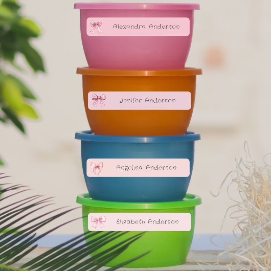 ガーリーピンクボウ防水名 ラベル