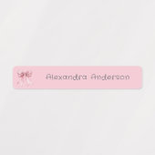 ガーリーピンクボウ防水名 ラベル (デザイン1)