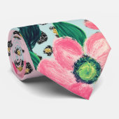 ガーリーピンクミントグラデーションフローラグリッターヒョウ印刷 ネクタイ (ロール)