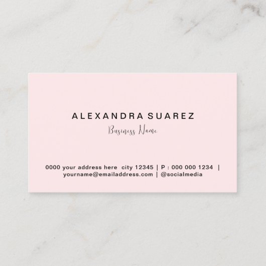 ガーリーピンクリップフェミニンメイクアップアーティストシンプル 名刺 (裏面)