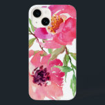 ガーリーピンク水彩花模様 Case-Mate iPhone 14ケース<br><div class="desc">まかわいらしたフェミニン、このピ鮮やかンク水色の花の柄は、緑のtouchを加える流れる枝を持つ深いピンクの花のペアを特徴としている。それはあなたの電話にトレンディーとファッショナブルな外観を頭が切れる追加する。</div>