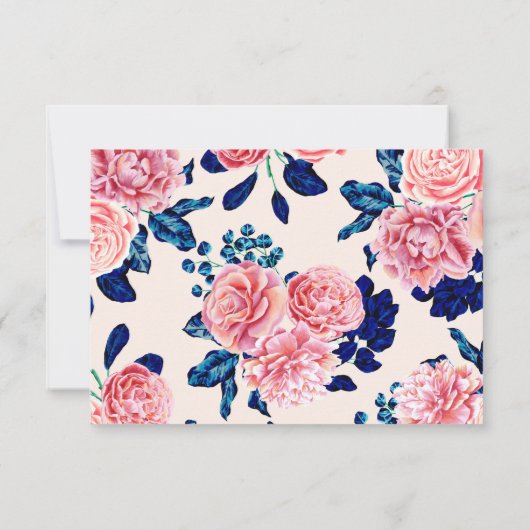 ガーリーピンク色のネイビー絵を描ルカ セーブザデート (裏面)