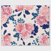 ガーリーピンク色のネイビー絵を描ルカ ラッピングペーパー (フラット)